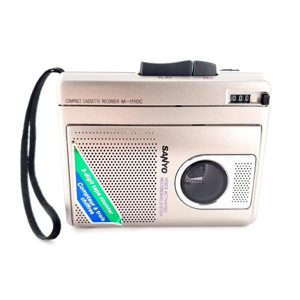 Sanyo M-1110C Portable Handheld Cassette Voice Recorder Player Tested & Works